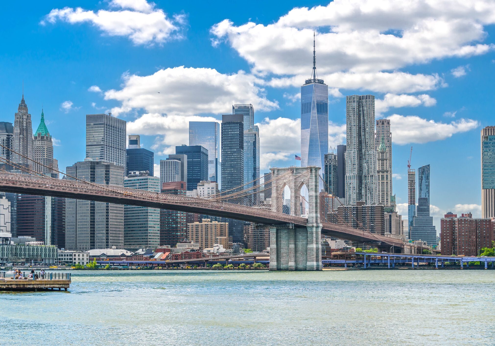 The historic Brooklyn Bridge with Manhattan in the background
